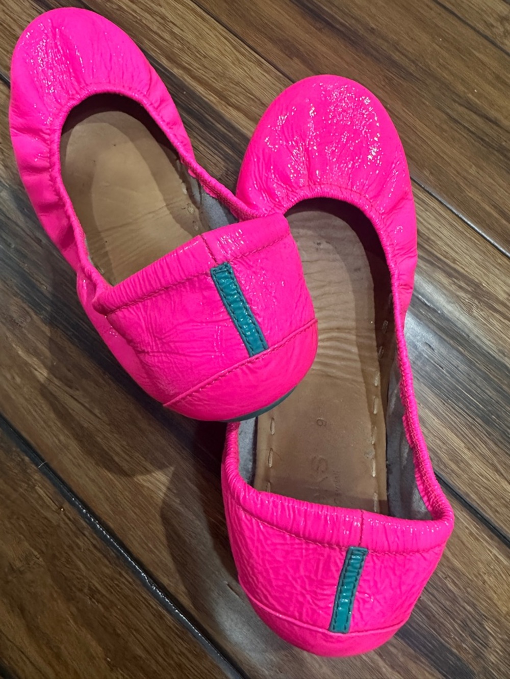 Tieks Hot Pink Leather Ballet Flats sz 9 - Picture 6 of 6